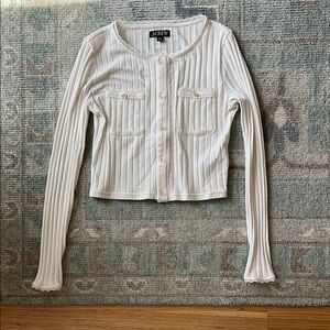 J.Crew pointelle cardigan top